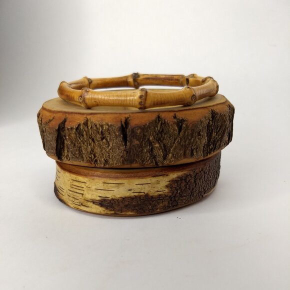 Carved Wood Bark Bracelets Lot 3 Farmhouse Fairy Cottagecore Hippie Boho Granola - Picture 1 of 15